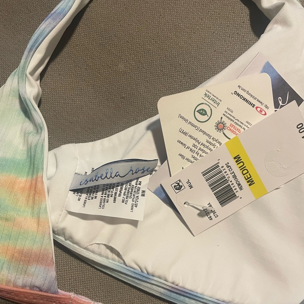 🌈 Isabella Rose multi-color Tie-Dye Bikini Top NWT – size Medium - Picture 7 of 7